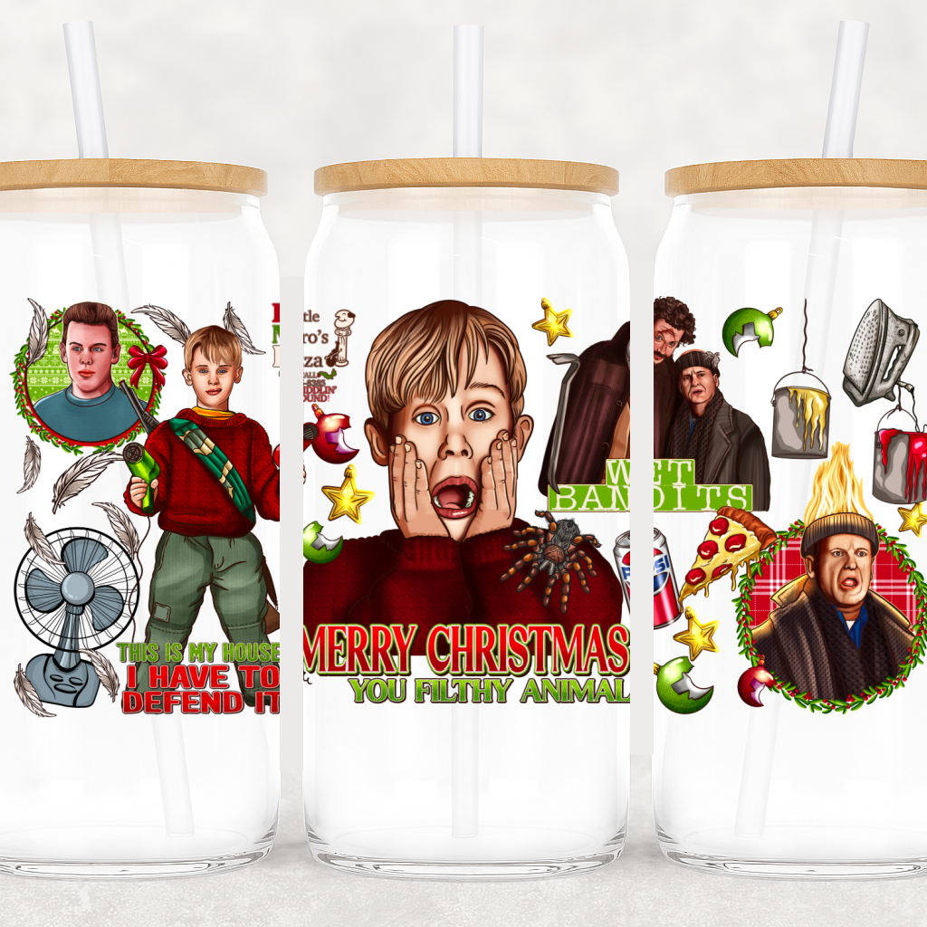 Home Alonee UV DTF Cup Wrap – Merry Christmas Ya Filthy Animal Edition