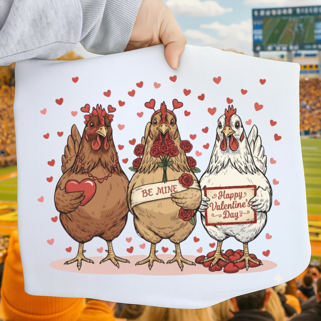 DTF Transfer Valentines Cute Chicken Trio Be Mine