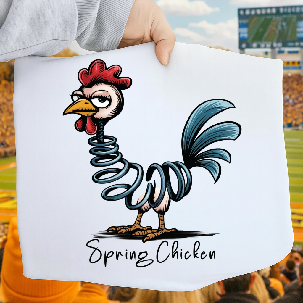 DTF Transfer Spring Chicken Cute Funny Rooster Old Age