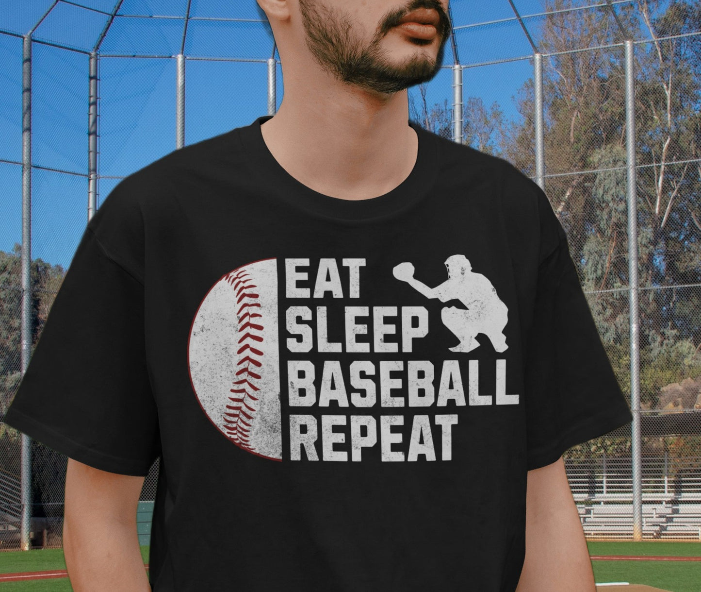 DTF Transfer Baseball Eat Sleep Baseball Repeat
