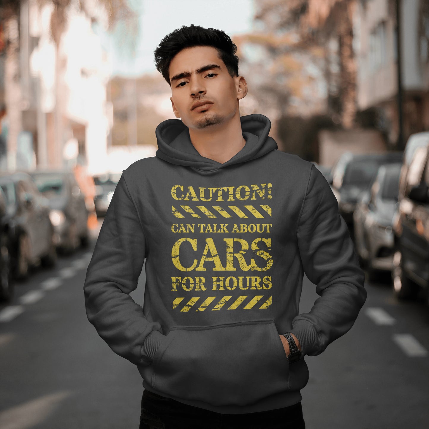 DTF Transfer Caution will talk about cars or trucks for hours