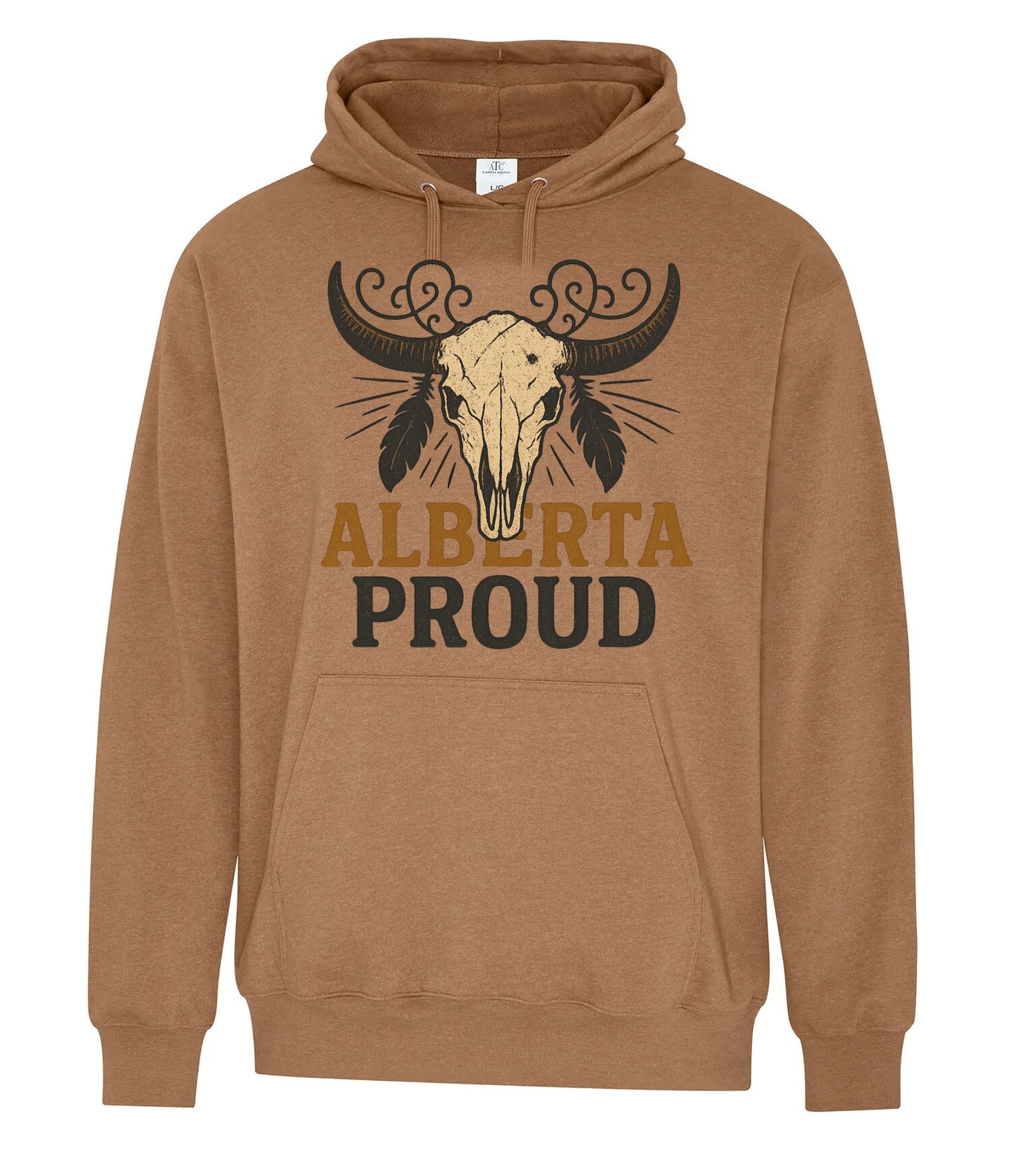 DTF Transfer Alberta Western Skull – Canadian Prairie Pride Design