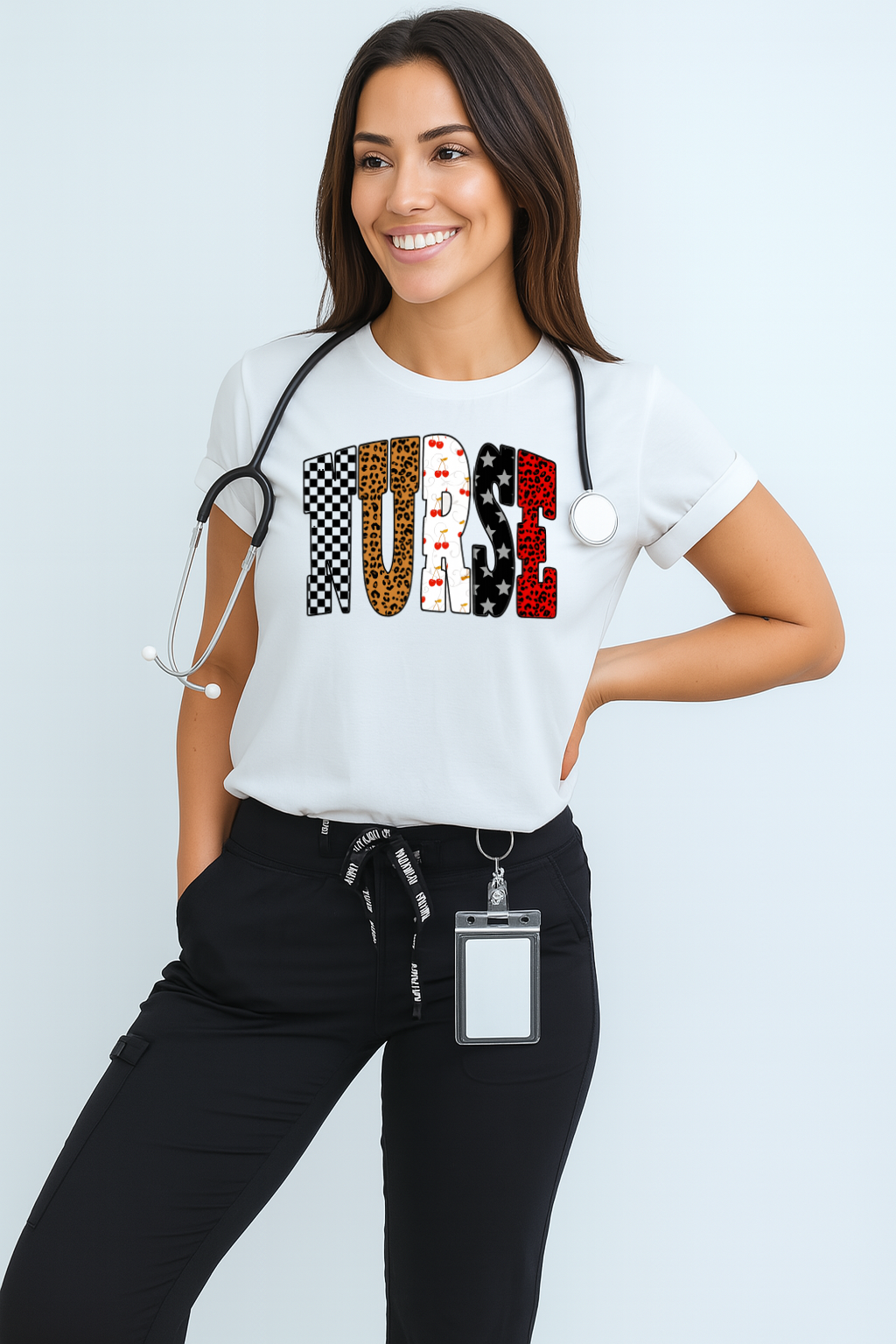 DTF Transfer – Bold Mixed Print NURSE Letter Design