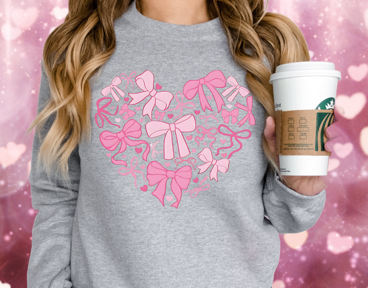 Sweatshirt T-Shirt Crewneck Valentines - Heart of Bows