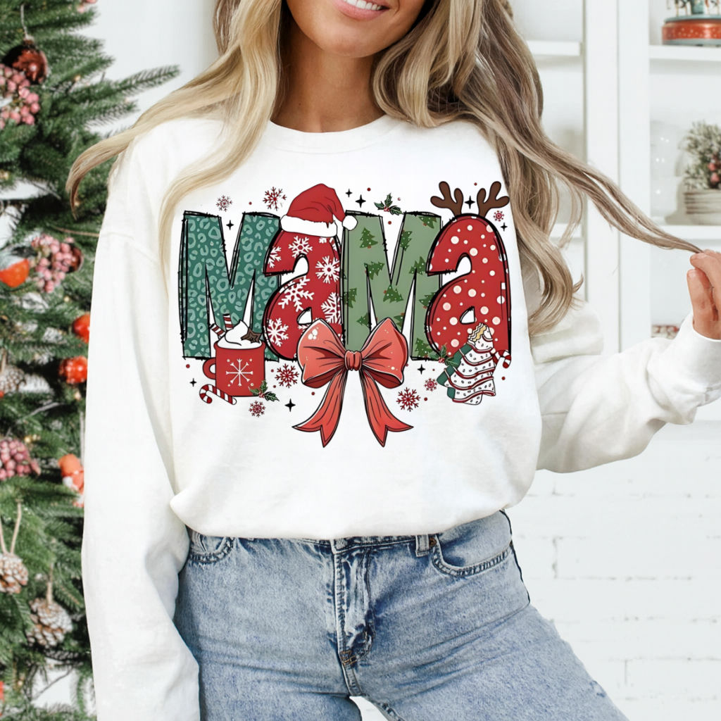 DTF Transfer Christmas MAMA Sweater