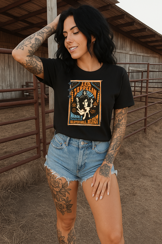 ⚡ Led Z Ulster Hall T-Shirt Crewneck Hoodie – Retro Concert Poster Style