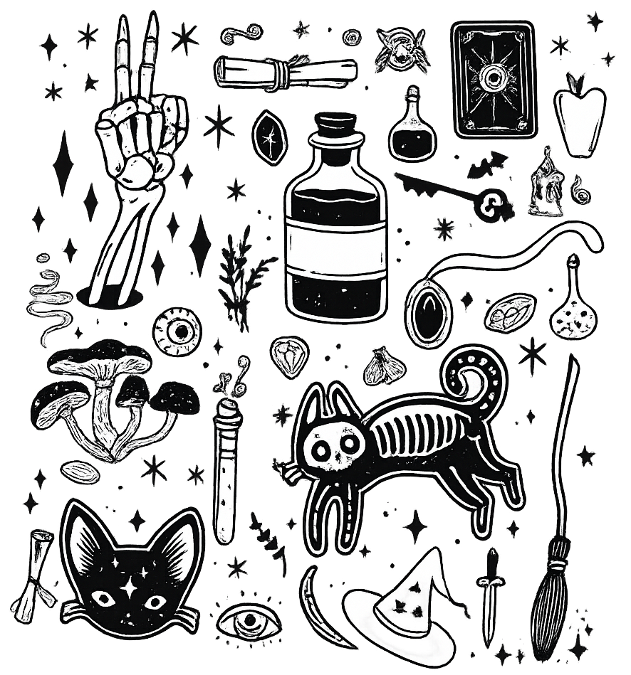 DTF Transfer Witchy Spooky Elements