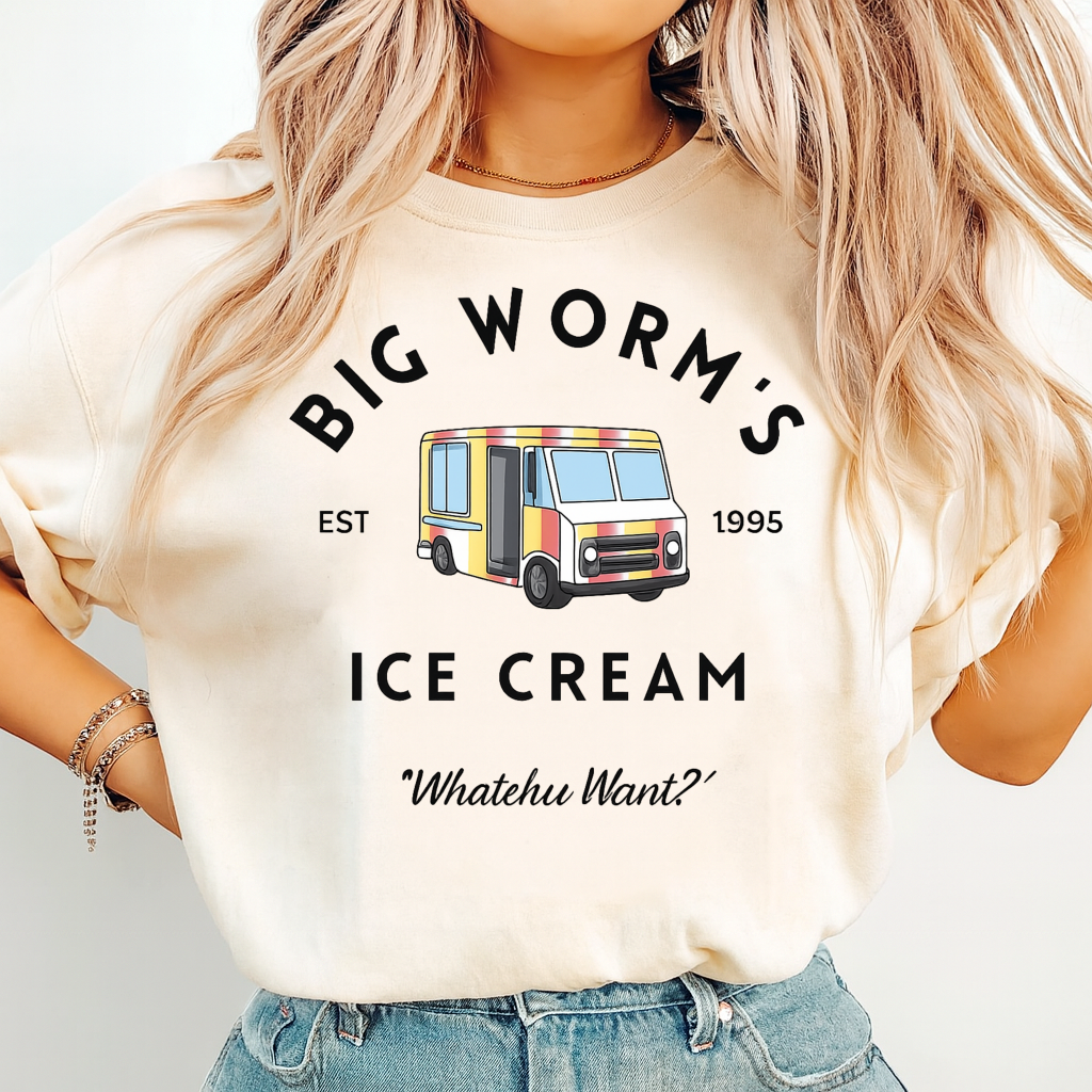DTF Transfer Big Worm’s Ice Cream “Whatchu Want?”