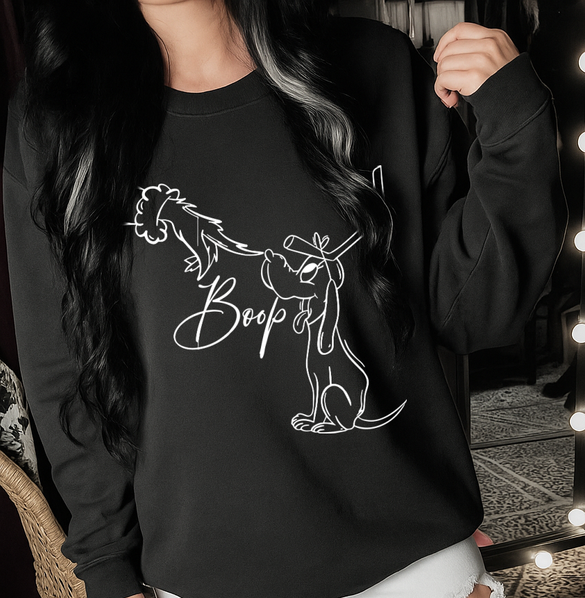 DTF Transfer Holiday Dog Boop Sketch