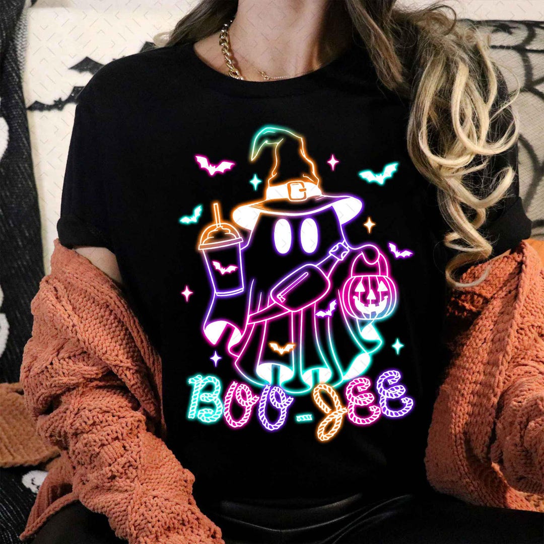 DTF Transfer – Cute Colorful Neon Boo Ghost – Design 6