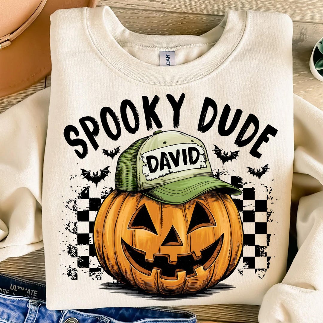 DTF Transfer – Spooky Dude Pumpkin Face – Halloween Boy Kid Clip Art