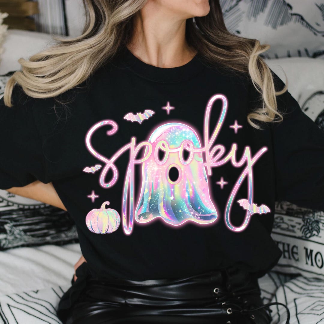 DTF Transfer – Cute Pink Neon Spooky Ghost