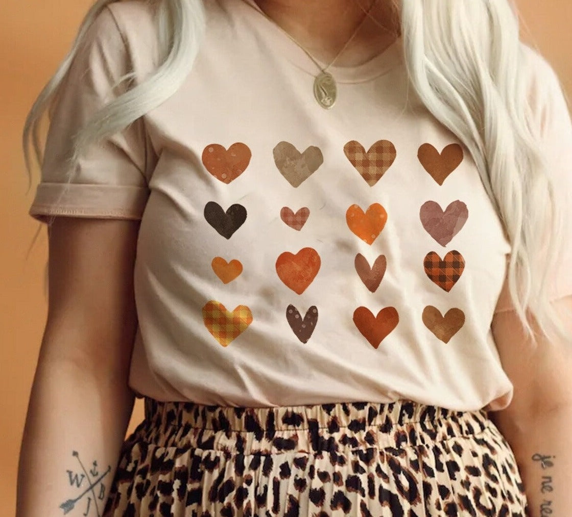 DTF Transfer Fall Design Hearts Fall Vibes Halloween