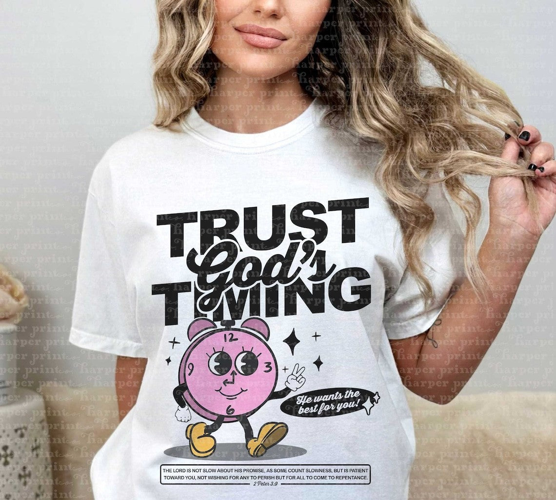 DTF Transfer Christian Trust Gods Timing