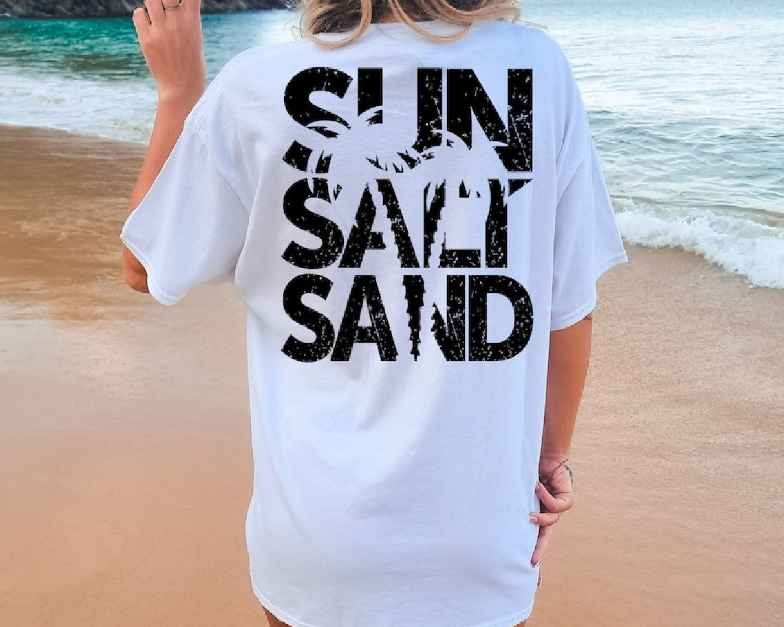 DTF Transfer Summer Sun Salt Sand - 3 Colors - Jumbo Size Offered