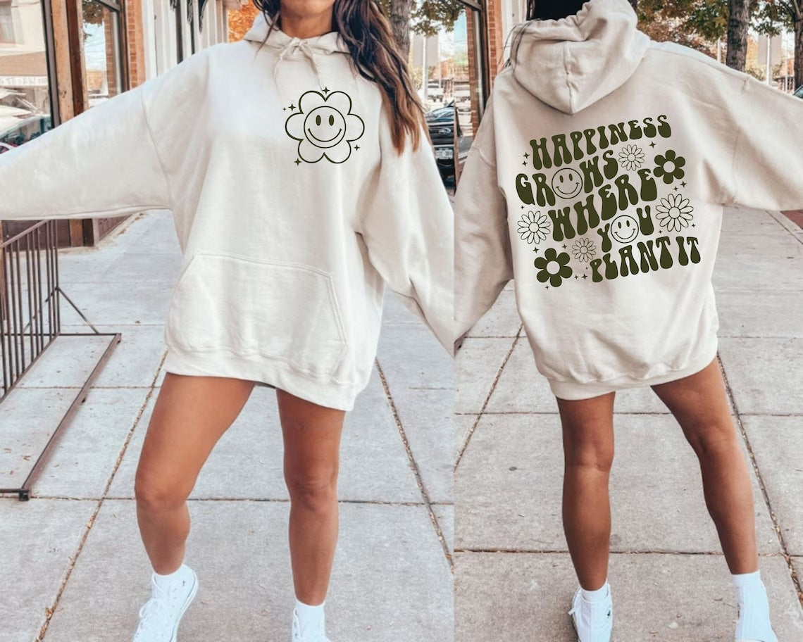 DTF Transfer Happiness is were you plant it 3 colors