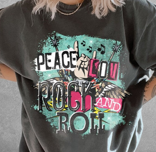 DTF Transfer Vintage - Peace Love And Rock N Roll