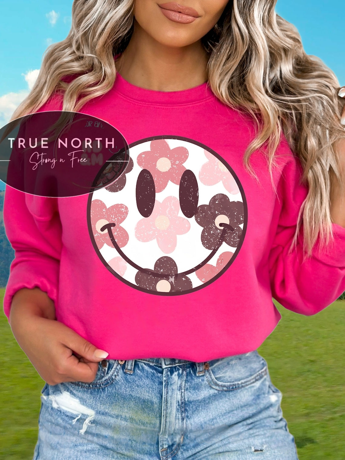 DTF Transfer Retro Happy Flowers Vintage style
