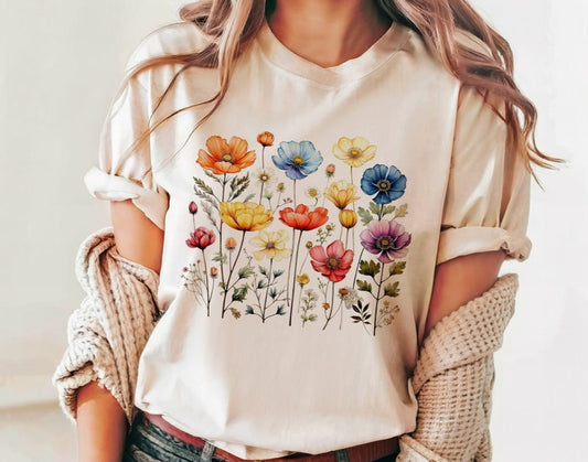 T-Shirt or Sweatshirt Spring Summer Flowers