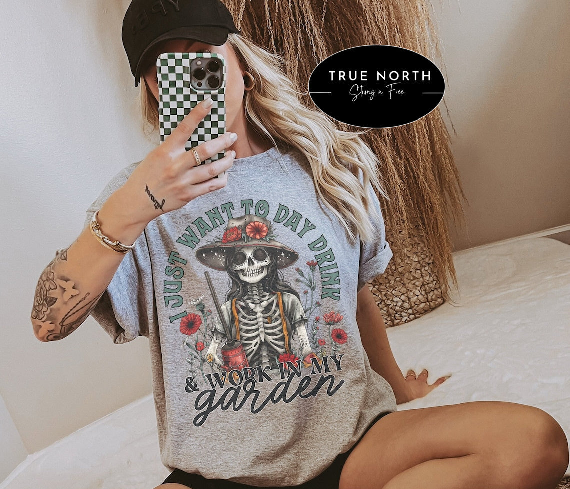 Day Drink Garden Humorous T-Shirt or Sweatshirt - Perfect for Summer