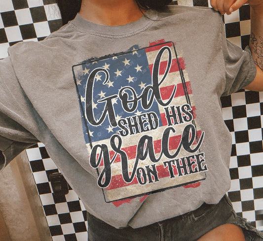 DTF Transfer American God Shed His Grace On Thee