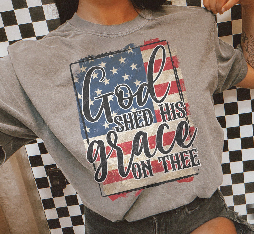 DTF Transfer American God Shed His Grace On Thee