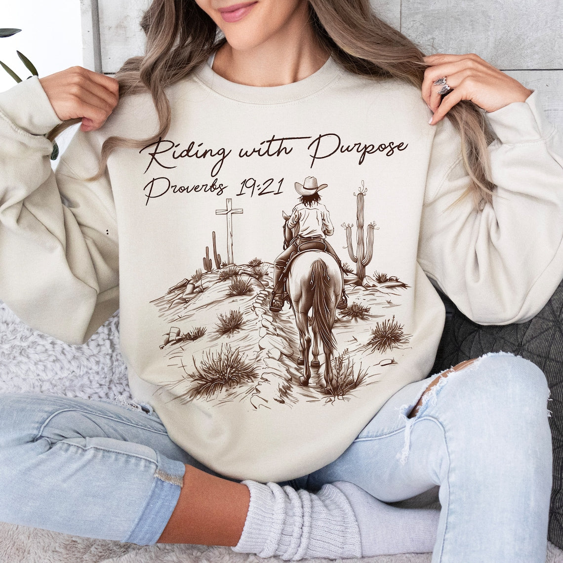 DTF Transfer Western Christian Faith Riding With A Purpose