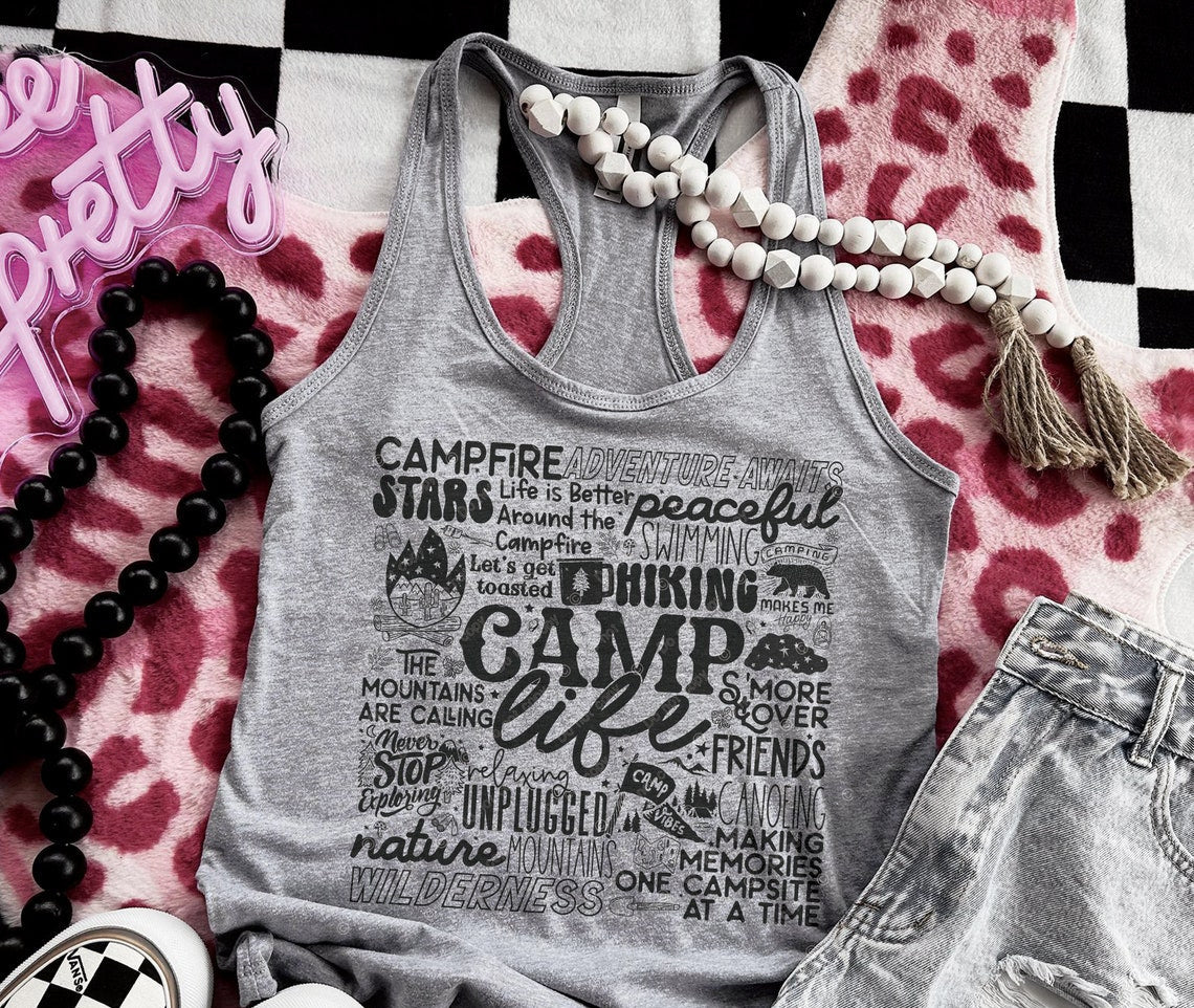 Rustic Camp Life T-Shirt Tee Sweatshirt for Summer - Perfect for Outdoor Adventures Available in Multiple Sizes