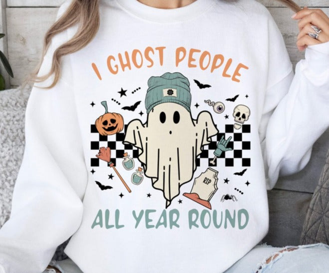 DTF Transfer Fall Halloween Ghost People All the Time