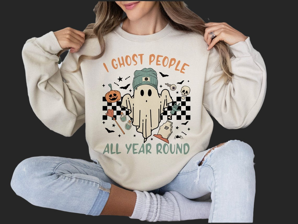 DTF Transfer Fall Halloween Ghost People All the Time