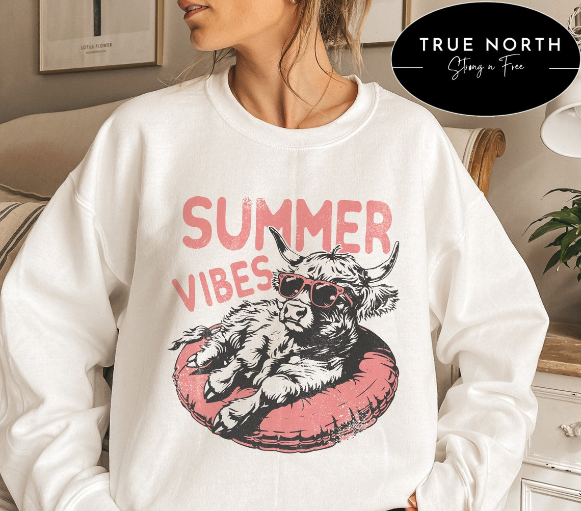 DTF Transfer Summer Cow Sunglasses Summer Vibe
