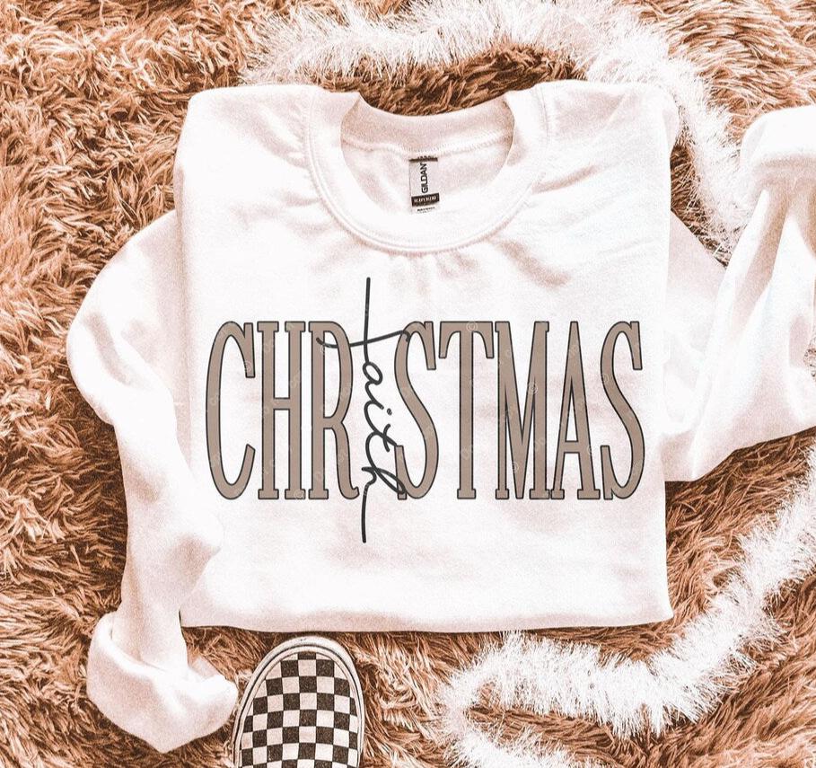 DTF Transfer Christmas Cross Faith Christian