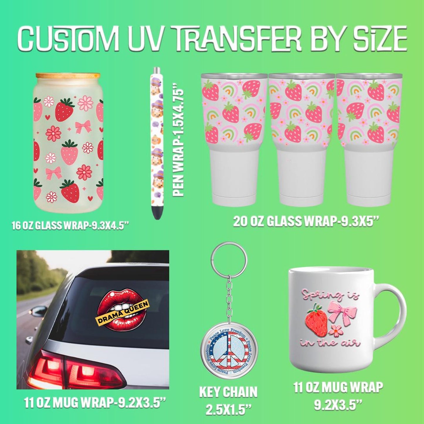 UV- DTF Heat Transfers - Upload Custom Size