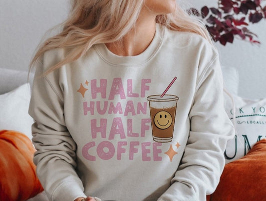 DTF Transfer Valentines Half Human Half Coffee