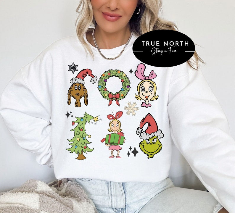 DTF Transfer Christmas Grinch of 6 Design