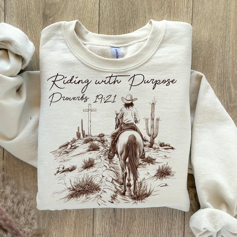 DTF Transfer Western Christian Faith Riding With A Purpose