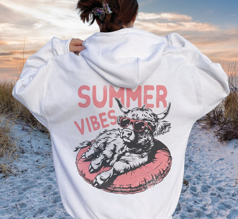 DTF Transfer Summer Cow Sunglasses Summer Vibe