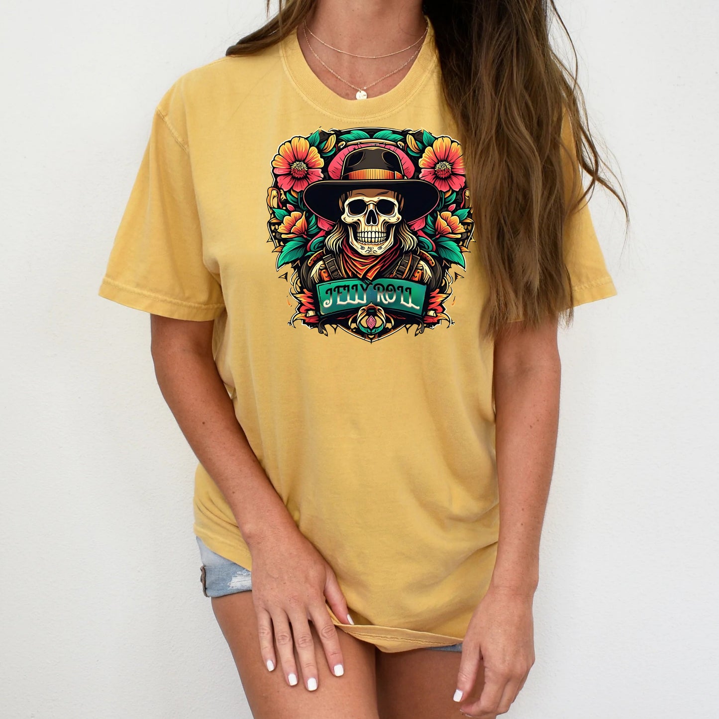 DTF Transfer Jelly Roll Western Skull
