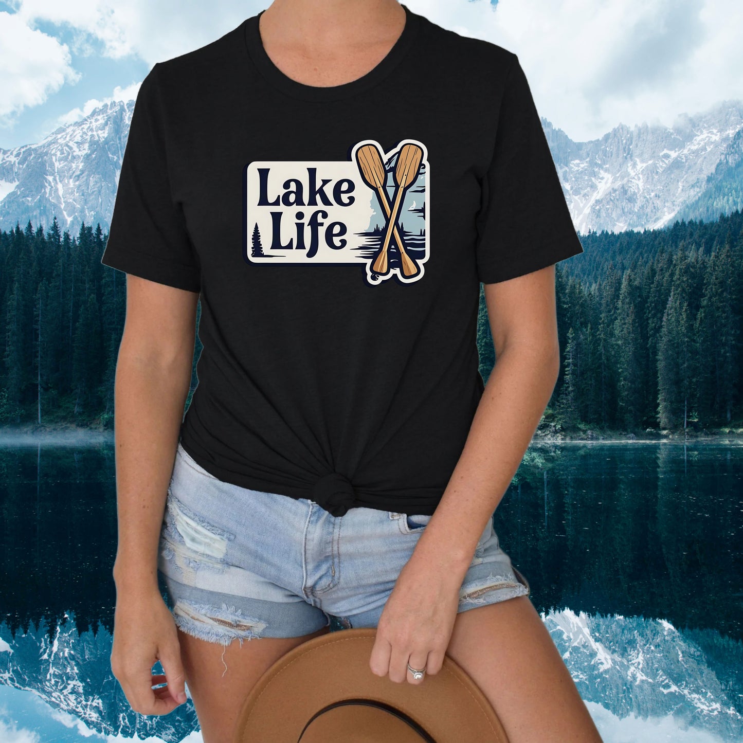 DTF Transfer Lake Life Canoe Paddles