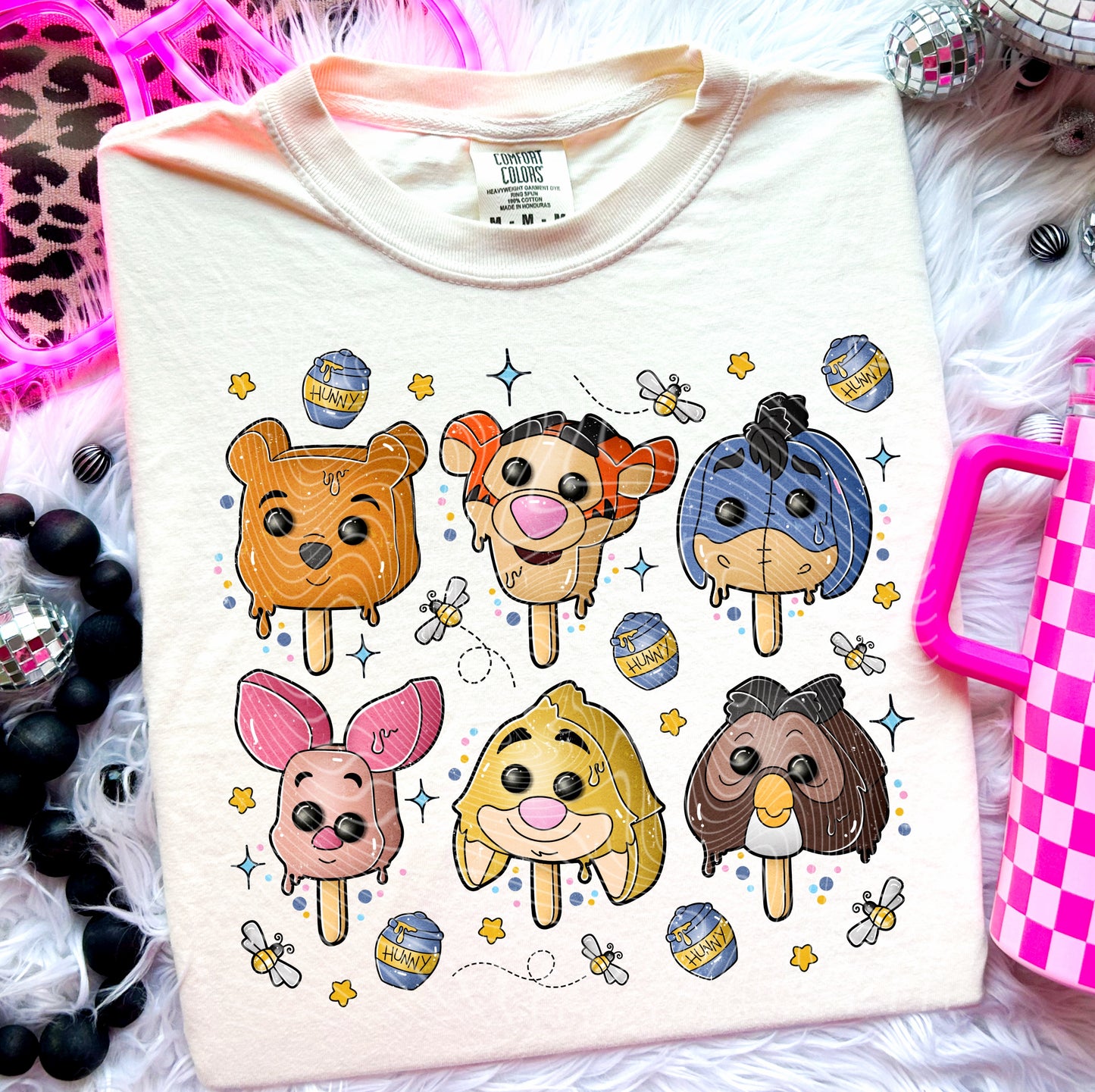 DTF Transfer Fall Halloween Popsicle Design Poooh & Friends