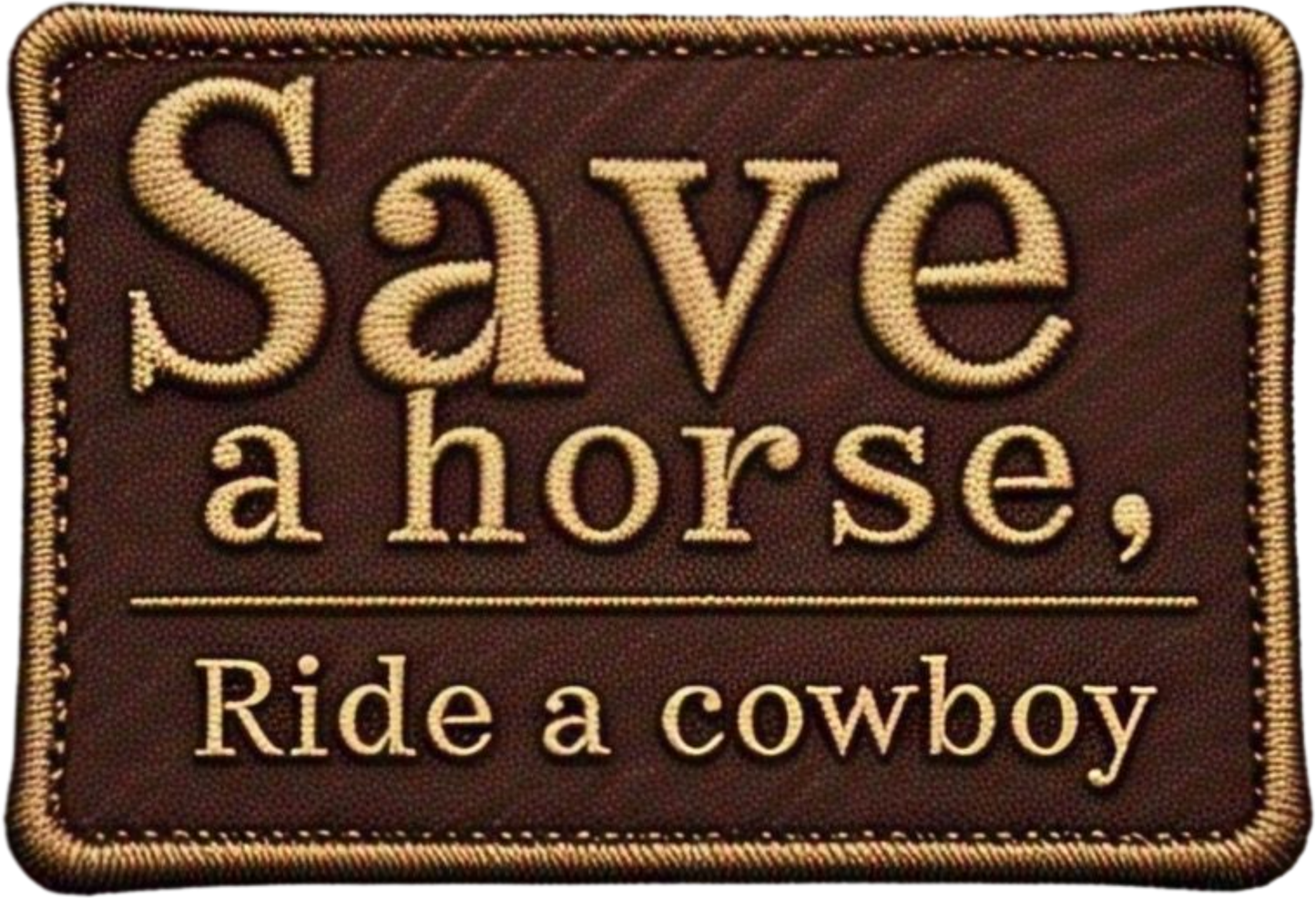 Embroidered-Effect DTF Transfer Save Horse Ride A Cowboy