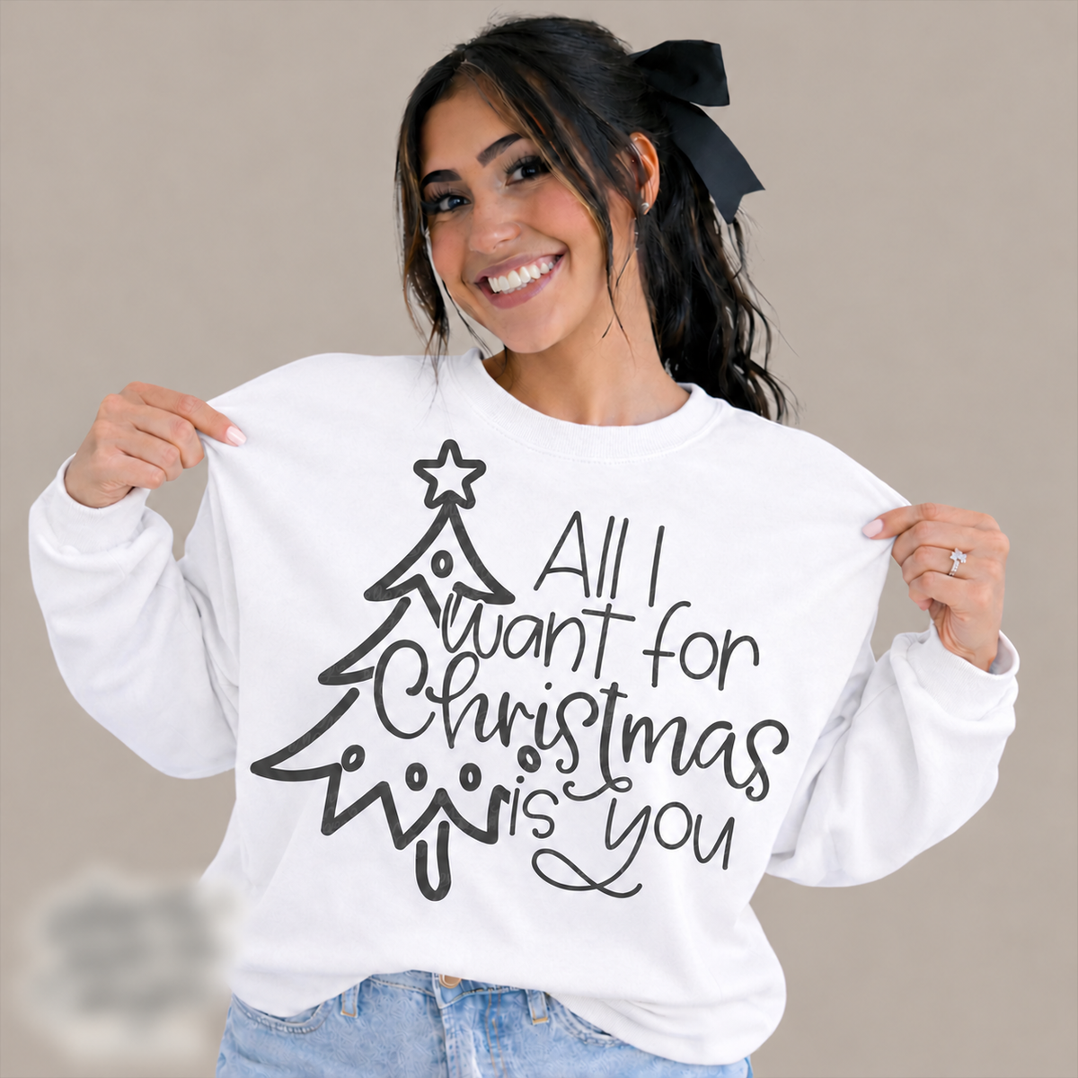 All I Want for Christmas Is You printed garment design preview