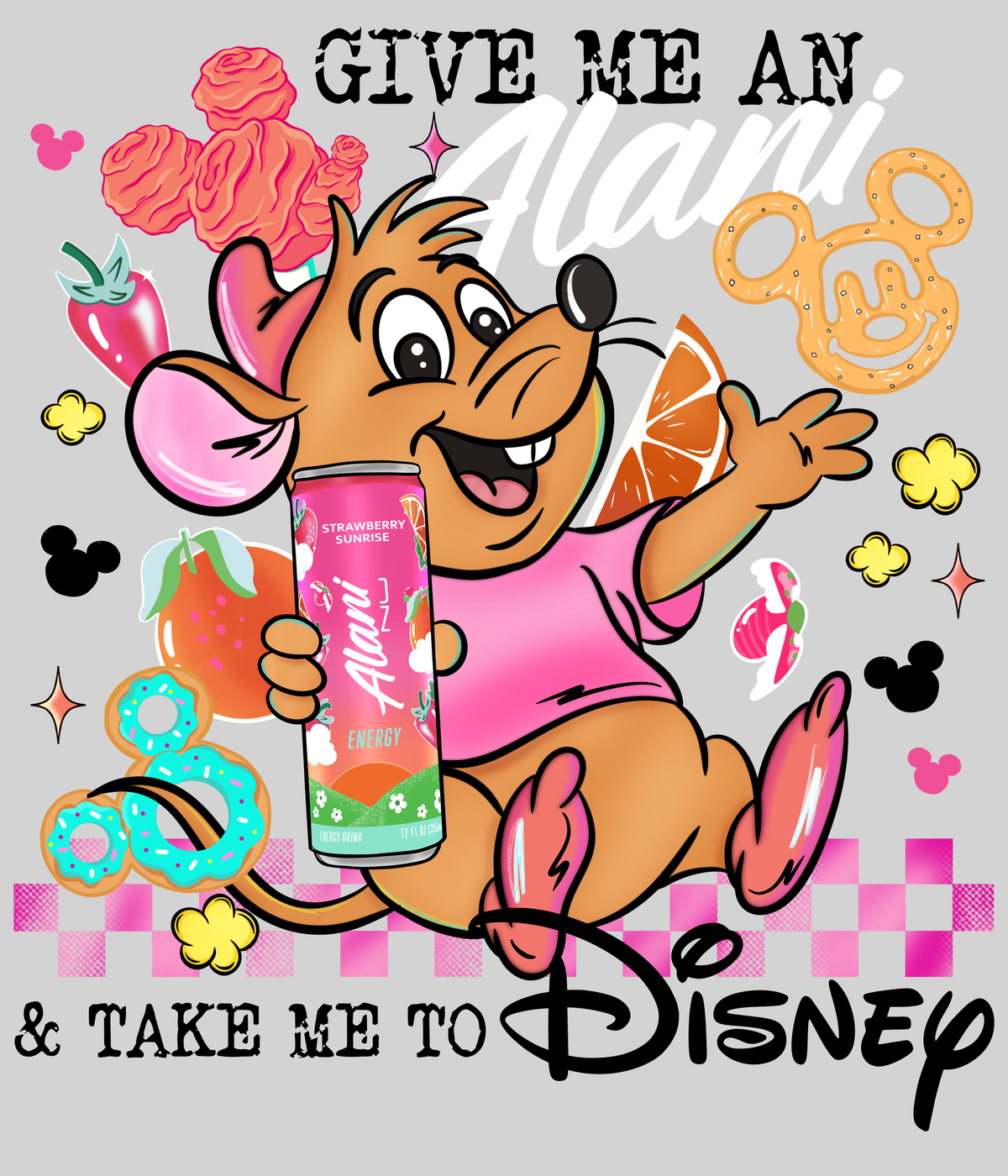 Take Me to Disney - Strawberry Sunrise — light grey display background