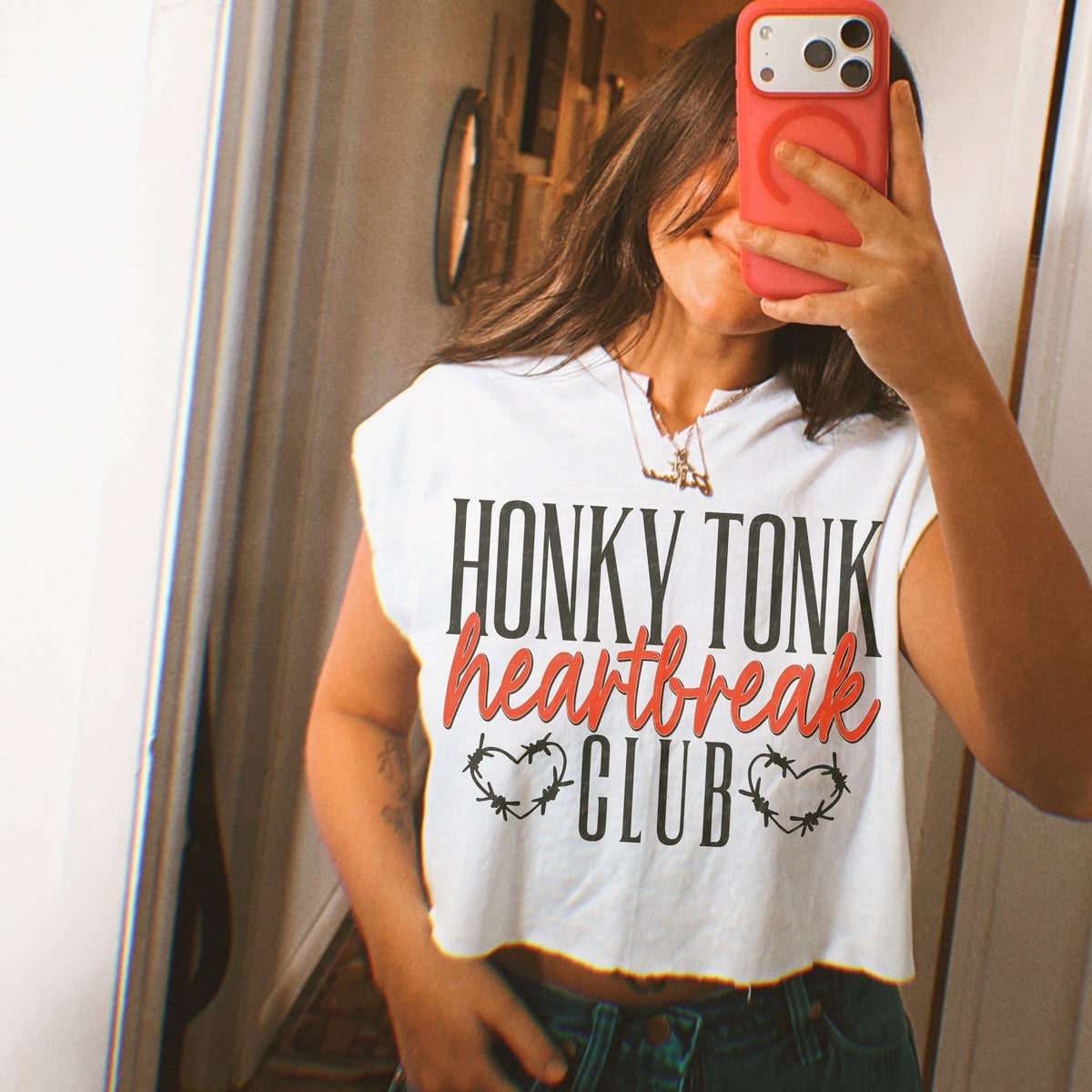 Honky Tonk Heartbreak Club printed garment design mockup