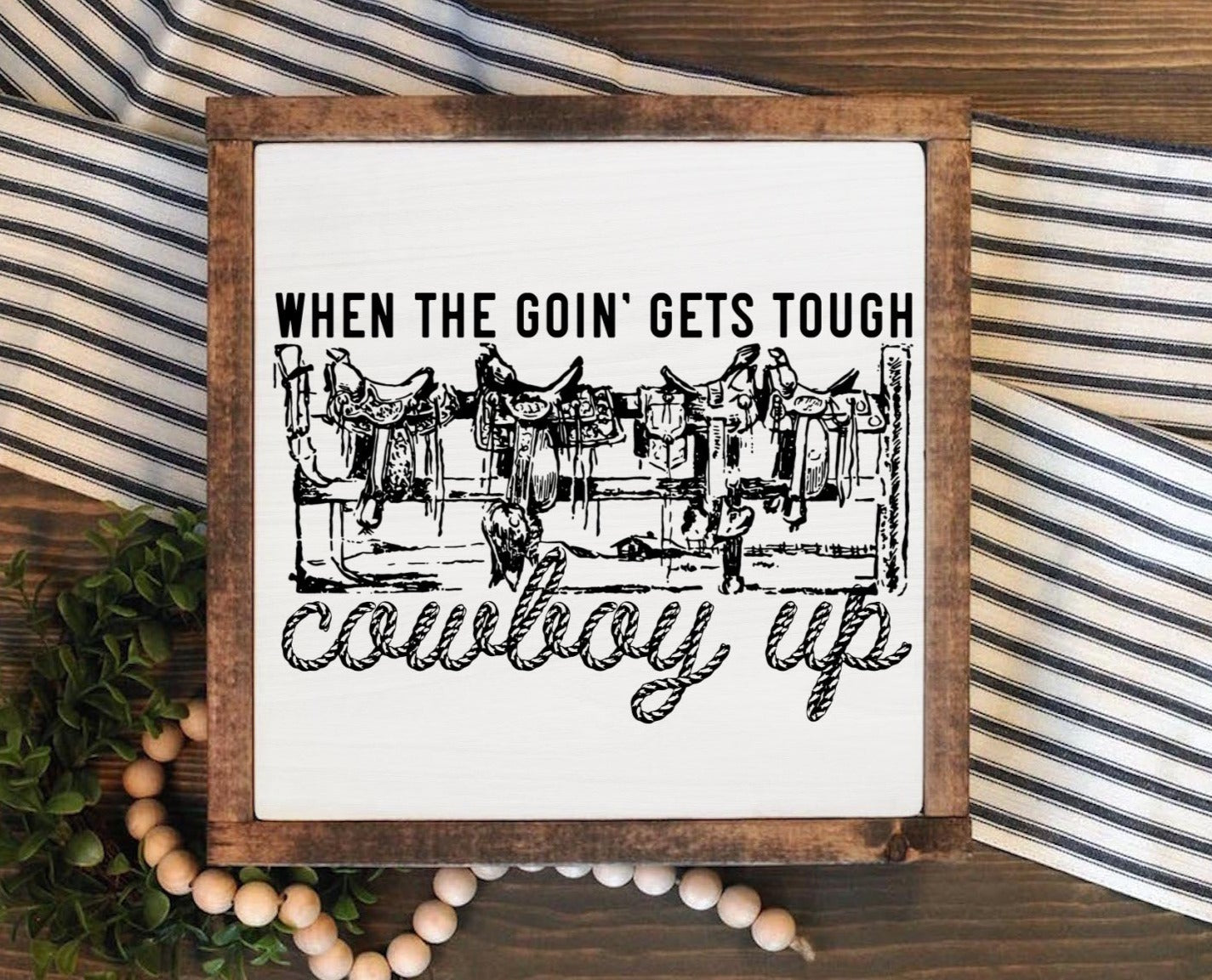 Copy of Rustic Framed Wooden 7" & 13" Cowboy Up