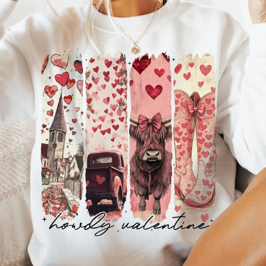 DTF Transfer Happy Valentines Farm Rustic Howdy