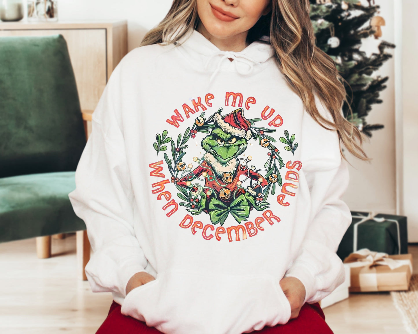 Sweatshirt - T-Shirt Christmas Grinchy Wake Up .