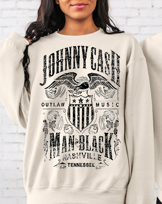 Vintage Johnny Cash T-Shirt or Sweatshirt - Classic Country Music Style .