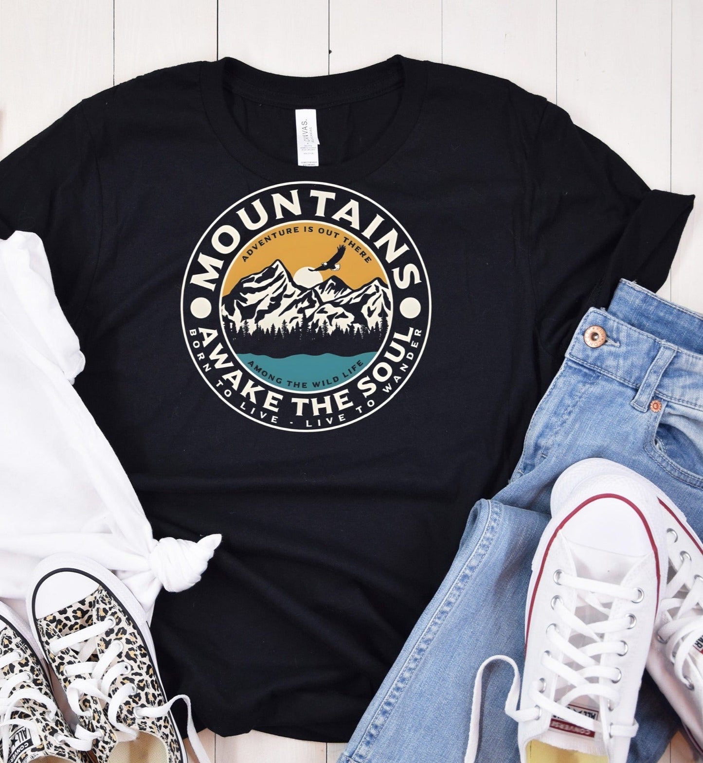 T-Shirt Sweatshirt Mountains Awake My Soul .