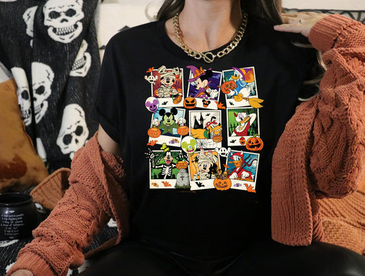 T-Shirt Or Sweatshirt Fall Halloween Mouse and Team Jumbo Print .